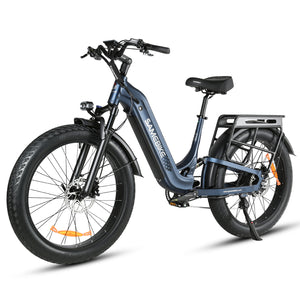 Thor Atlas Ultra fat tyre electric bike in blue, with 26 x 4.0 inch fat tyres and hydraulic disc brakes