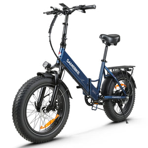 Thor Convoy M2 fat tyre electric bike in blue, with 20 x 4.0 inch CHAOYANG fat tyres and mechanical disc brakes
