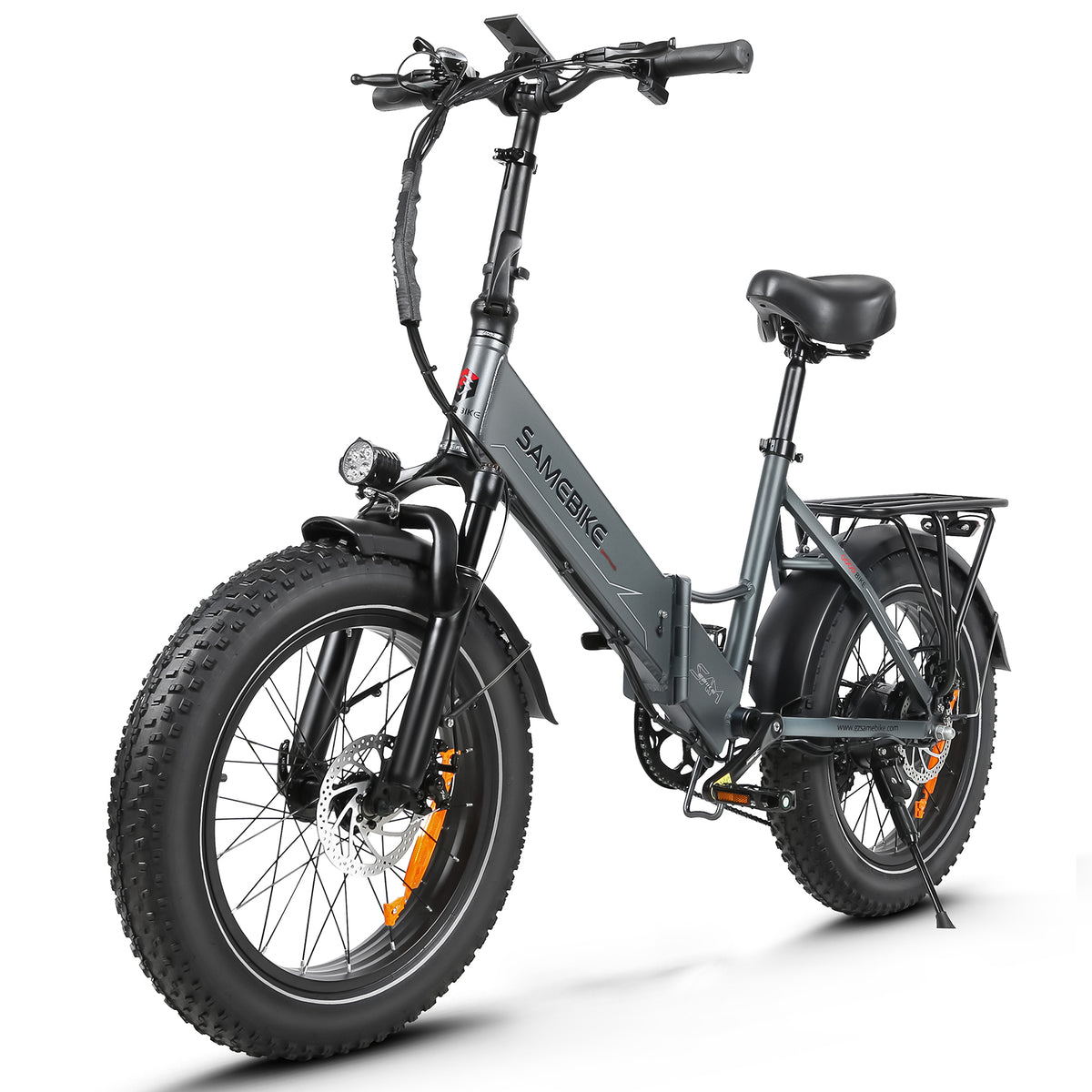 Thor Convoy M2 fat tyre electric bike in grey, with 20 x 4.0 inch CHAOYANG fat tyres and mechanical disc brakes