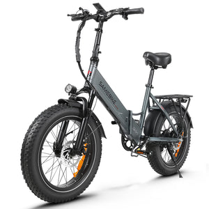 Thor Convoy M2 fat tyre electric bike in grey, with 20 x 4.0 inch CHAOYANG fat tyres and mechanical disc brakes
