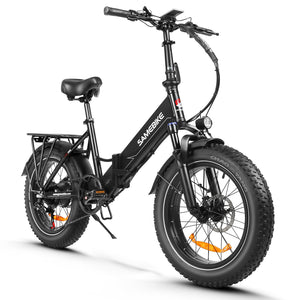 Thor Convoy M2 fat tyre electric bike in black, with colour LCD display, front LED light and wheel reflectors