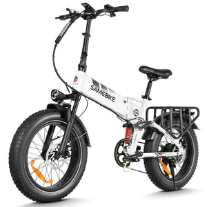 Thor Dash RS Mini fat tyre electric bike in white, with 20 x 4.0 inch CHAOYANG fat tyres and mechanical disc brakes
