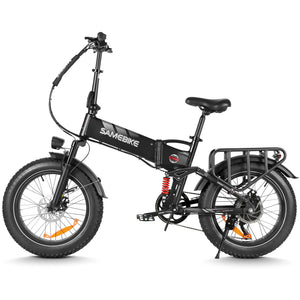 Thor Dash RS Mini fat tyre electric bike in black, with 48V 1000W brushless motor and Shimano 7 speed gearing