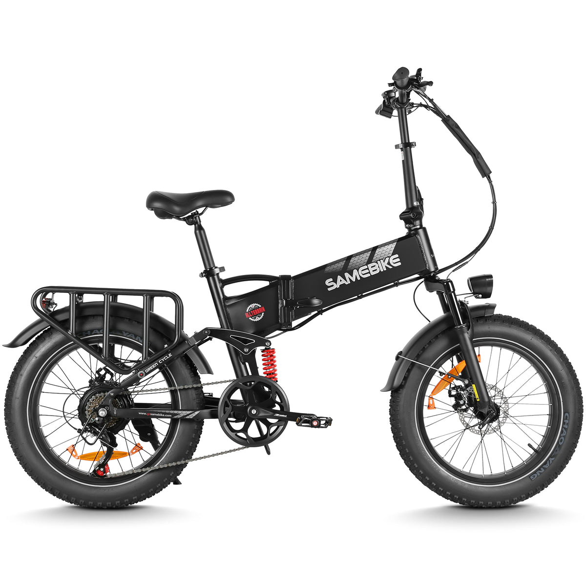 Thor Dash RS Mini fat tyre electric bike in black, with removable 48V 15Ah battery and steel rear carrier