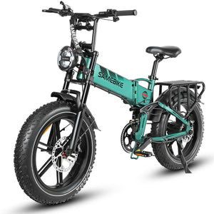 Thor Dash RS Plus fat tyre electric bike in green, with 20 x 4.0 inch KENDA fat tyres and hydraulic disc brakes