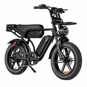 Thor Thunder V29 dual-battery electric bike in black, shown from the front three-quarter angle.
