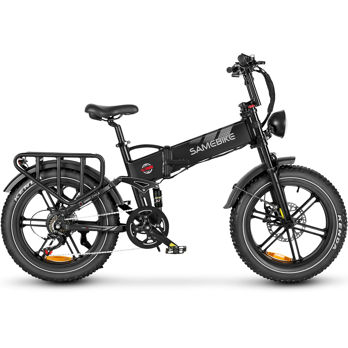 Thor Dash RS Plus fat tyre electric bike in black, with removable 48V 17Ah battery and aluminium alloy rear carrier