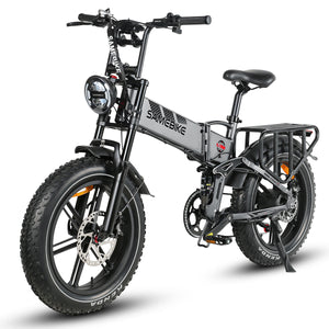 Thor Dash RS Plus fat tyre electric bike in grey, with 20 x 4.0 inch KENDA fat tyres and hydraulic disc brakes