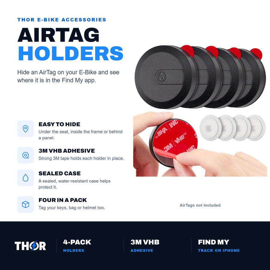 AirTag Holders: easy to hide, 3M VHB adhesive, sealed case, four in a pack (AirTags not included)