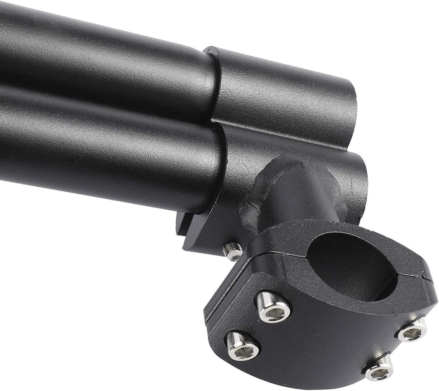 Close-up of the seat post clamp with four hex bolts